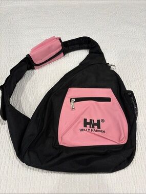 Helly Hansen Black and Pink Crossbody Sling Bag